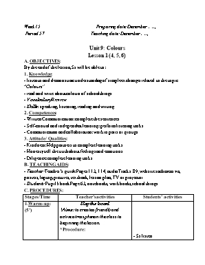 Giáo án Tiếng Anh Lớp 3 (Global success) - Tuần 15 - Năm học 2022-2023